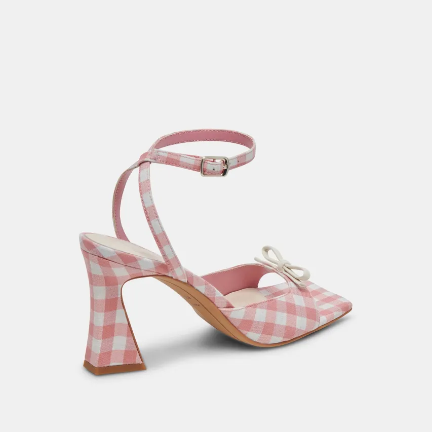 LOISE HEELS WHITE PINK GINGHAM^Dolce Vita Hot