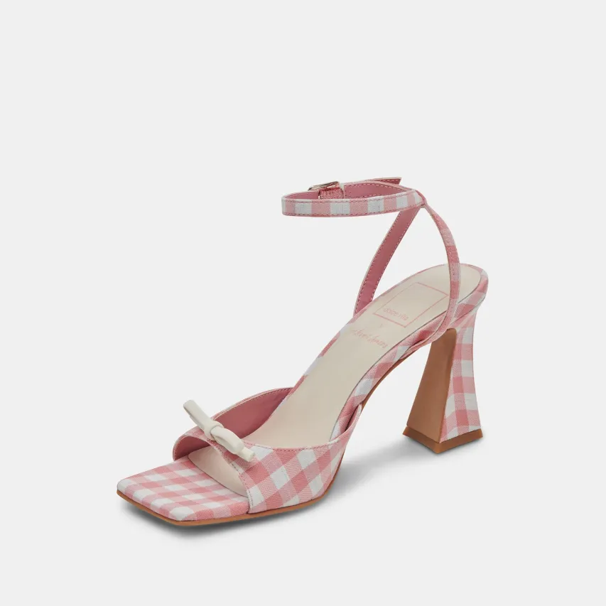 LOISE HEELS WHITE PINK GINGHAM^Dolce Vita Hot
