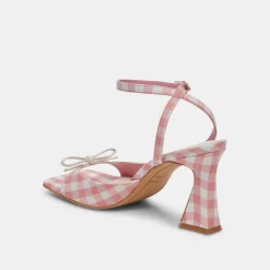 LOISE HEELS WHITE PINK GINGHAM^Dolce Vita Hot