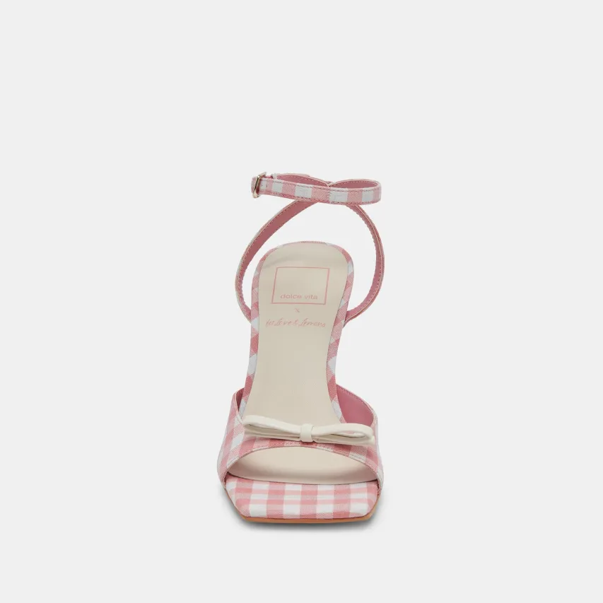 LOISE HEELS WHITE PINK GINGHAM^Dolce Vita Hot