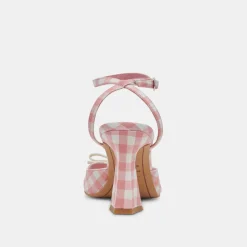 LOISE HEELS WHITE PINK GINGHAM^Dolce Vita Hot