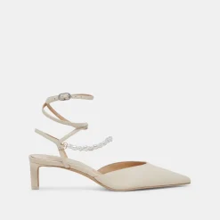 LOKLYN PEARL HEELS VANILLA LEATHER^Dolce Vita Outlet