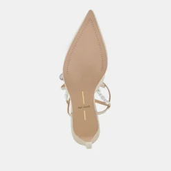 LOKLYN PEARL HEELS VANILLA LEATHER^Dolce Vita Outlet