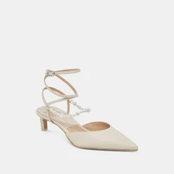 LOKLYN PEARL HEELS VANILLA LEATHER^Dolce Vita Outlet