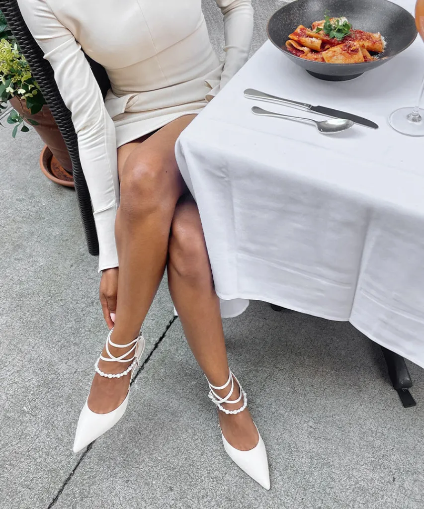 LOKLYN PEARL HEELS VANILLA LEATHER^Dolce Vita Outlet