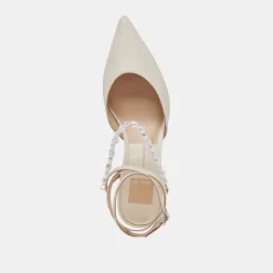 LOKLYN PEARL HEELS VANILLA LEATHER^Dolce Vita Outlet