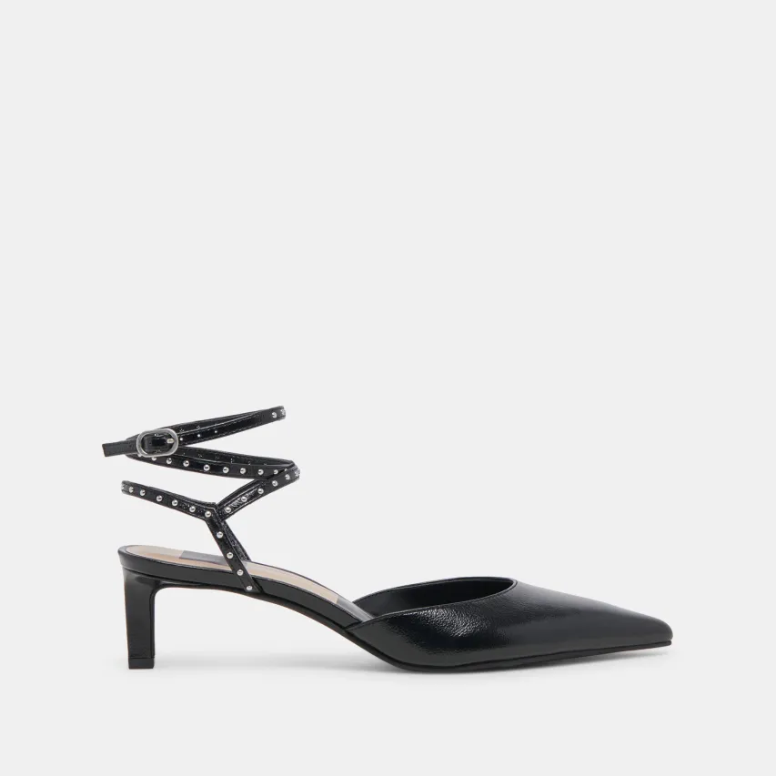 LOKLYN STUD HEELS MIDNIGHT CRINKLE PATENT^Dolce Vita New