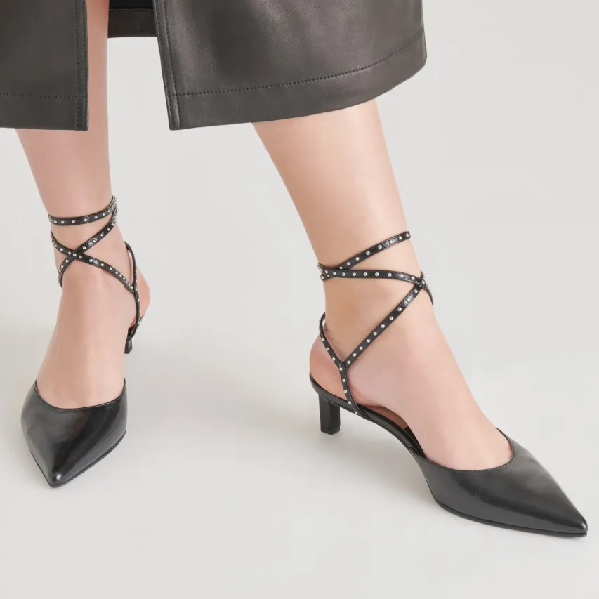 LOKLYN STUD HEELS MIDNIGHT CRINKLE PATENT^Dolce Vita New