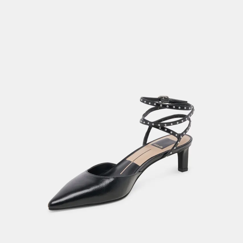 LOKLYN STUD HEELS MIDNIGHT CRINKLE PATENT^Dolce Vita New