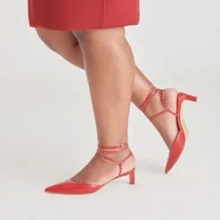 LOKLYN STUD HEELS RED CRINKLE PATENT^Dolce Vita Clearance