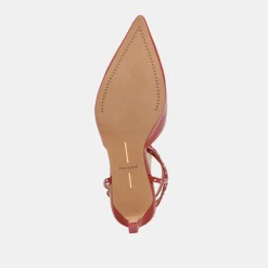 LOKLYN STUD HEELS RED CRINKLE PATENT^Dolce Vita Clearance