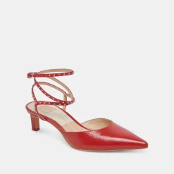 LOKLYN STUD HEELS RED CRINKLE PATENT^Dolce Vita Clearance