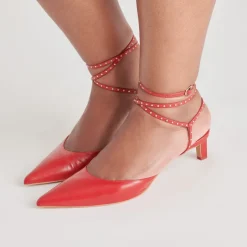 LOKLYN STUD HEELS RED CRINKLE PATENT^Dolce Vita Clearance