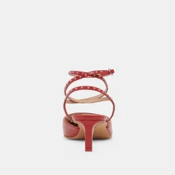 LOKLYN STUD HEELS RED CRINKLE PATENT^Dolce Vita Clearance