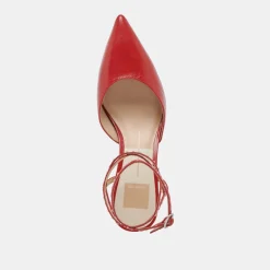 LOKLYN STUD HEELS RED CRINKLE PATENT^Dolce Vita Clearance