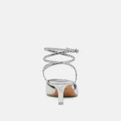 LOKLYN STUD HEELS SILVER CRINKLE PATENT^Dolce Vita Best