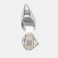 LOKLYN STUD HEELS SILVER CRINKLE PATENT^Dolce Vita Best