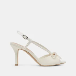 LONNY PEARL HEELS WHITE SATIN^Dolce Vita Online