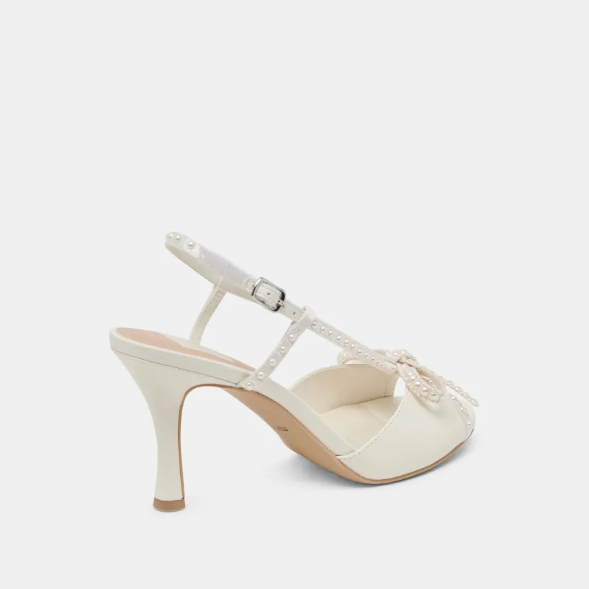 LONNY PEARL HEELS WHITE SATIN^Dolce Vita Online