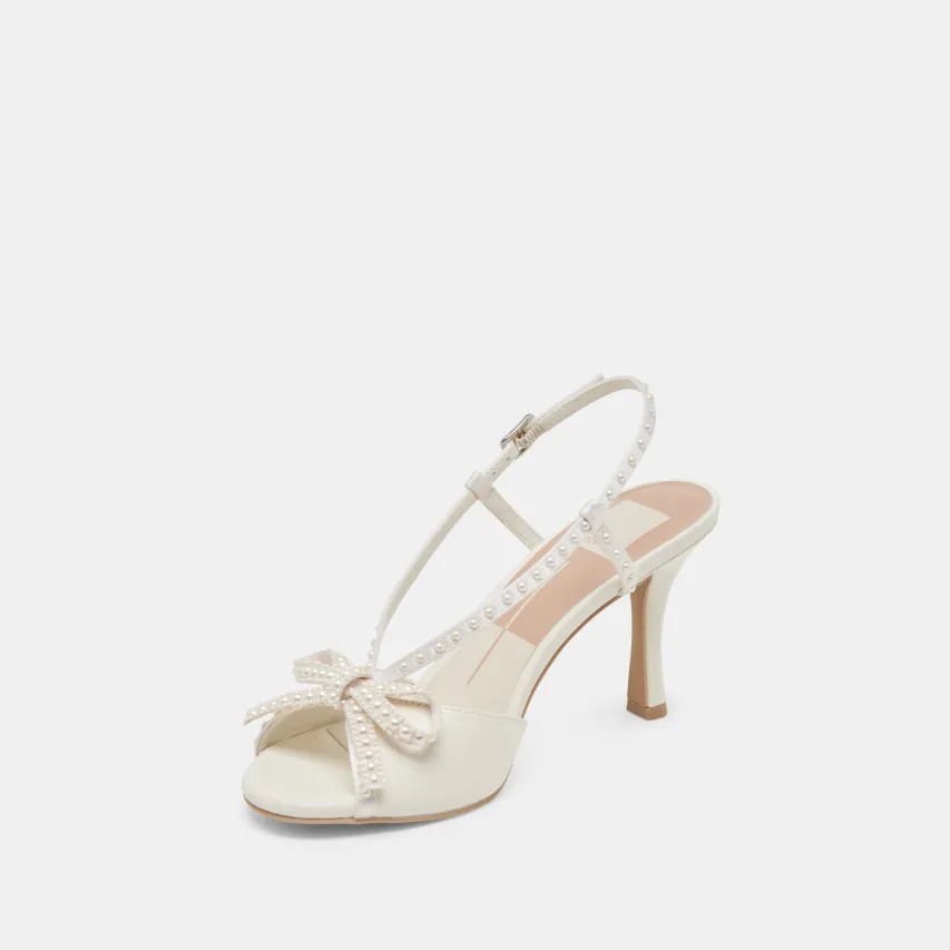 LONNY PEARL HEELS WHITE SATIN^Dolce Vita Online