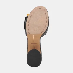 LUCEY WIDE HEELS BLACK RAFFIA^Dolce Vita New