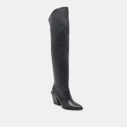 LUPIN WIDE CALF BOOTS BLACK LEATHER^Dolce Vita Online