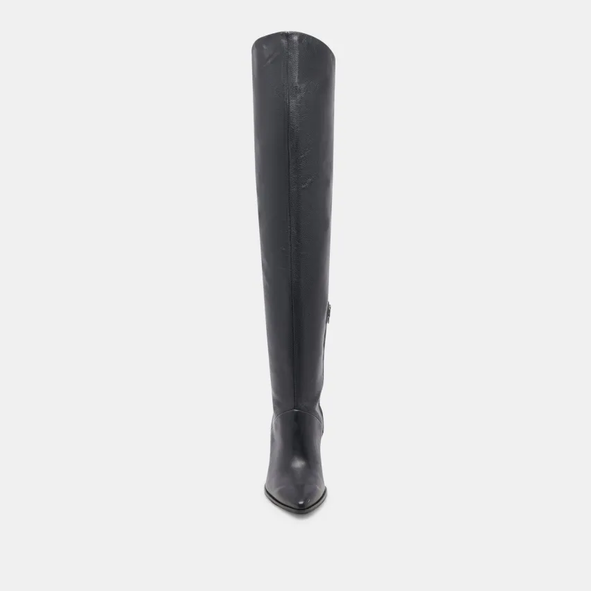 LUPIN WIDE CALF BOOTS BLACK LEATHER^Dolce Vita Online