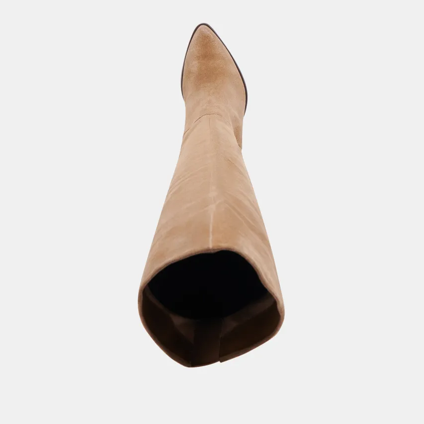 LUPIN WIDE CALF BOOTS MUSHROOM SUEDE^Dolce Vita New