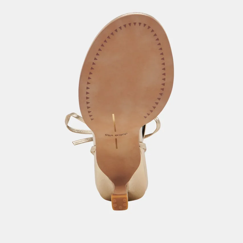 MAISON HEELS GOLD METALLIC LEATHER^Dolce Vita Hot