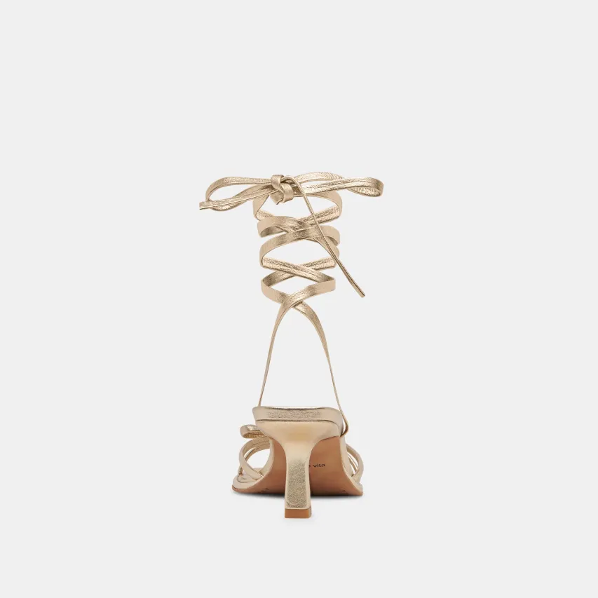 MAISON HEELS GOLD METALLIC LEATHER^Dolce Vita Hot