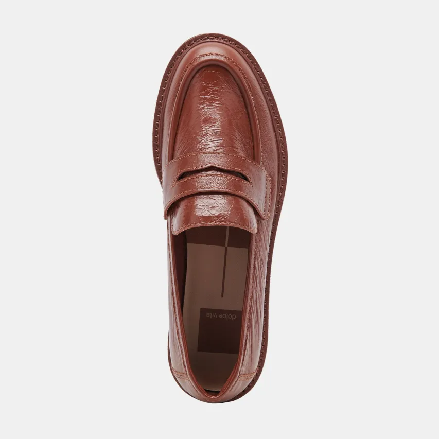 MALILA LOAFERS BROWN CRINKLE PATENT^Dolce Vita Discount