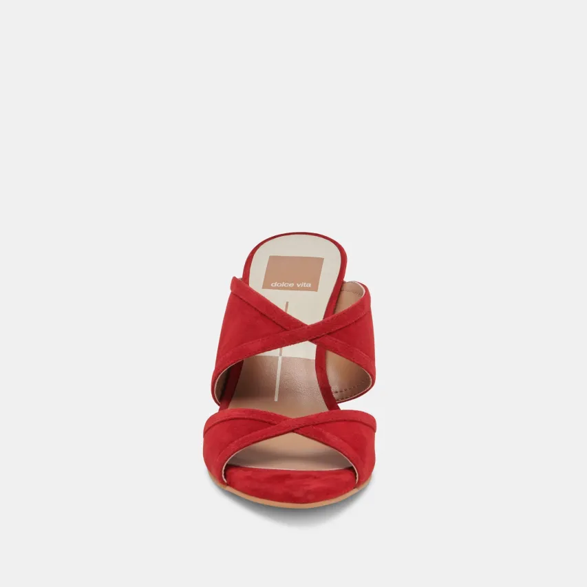 MANDEL HEELS CRIMSON SUEDE^Dolce Vita Online