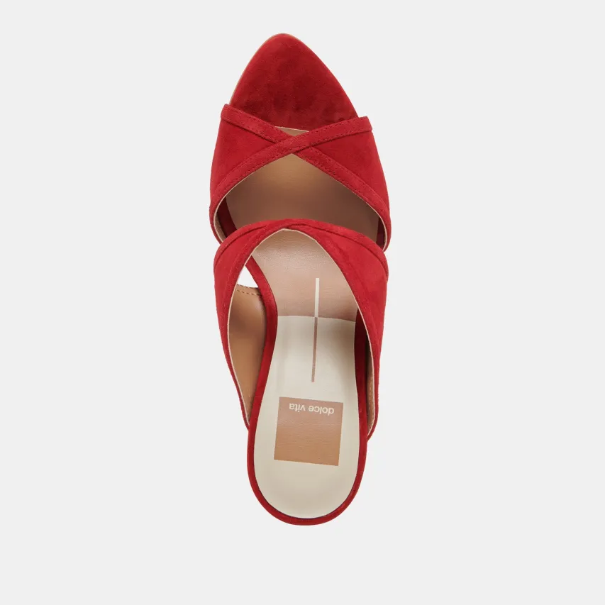 MANDEL HEELS CRIMSON SUEDE^Dolce Vita Online
