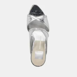 MANDEL HEELS SILVER CRINKLE PATENT^Dolce Vita Clearance