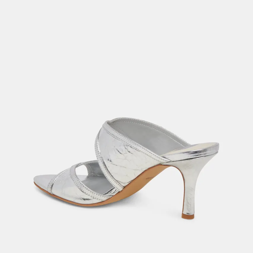 MANDEL HEELS SILVER CRINKLE PATENT^Dolce Vita Clearance