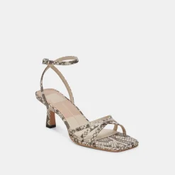 MANJI HEELS BLACK WHITE EMBOSSED SNAKE^Dolce Vita Online