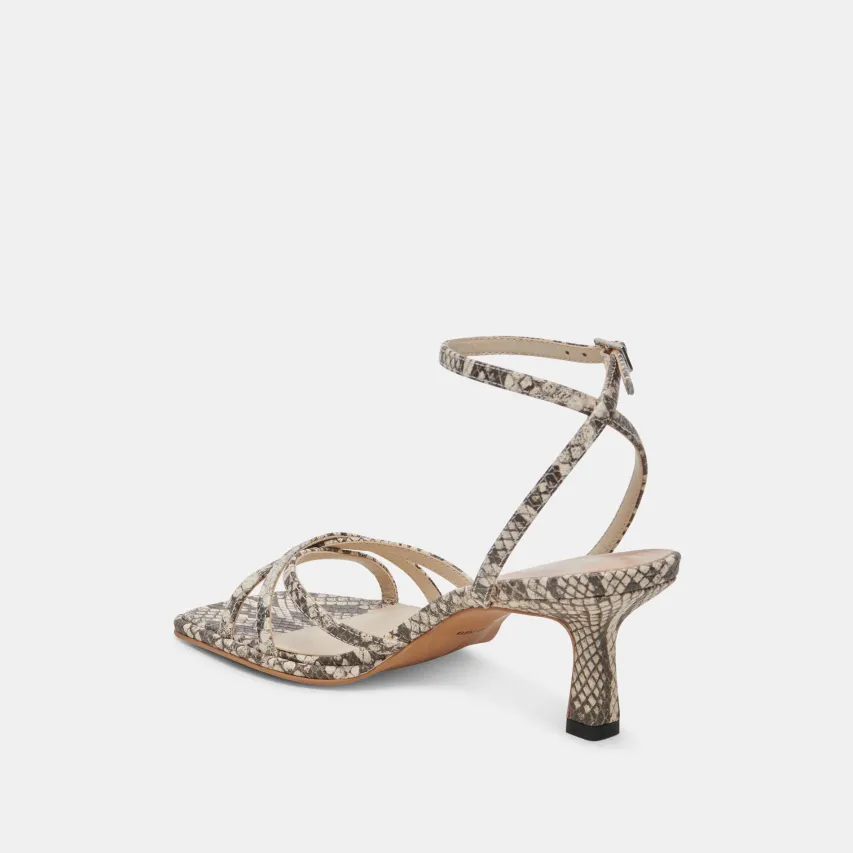 MANJI HEELS BLACK WHITE EMBOSSED SNAKE^Dolce Vita Online