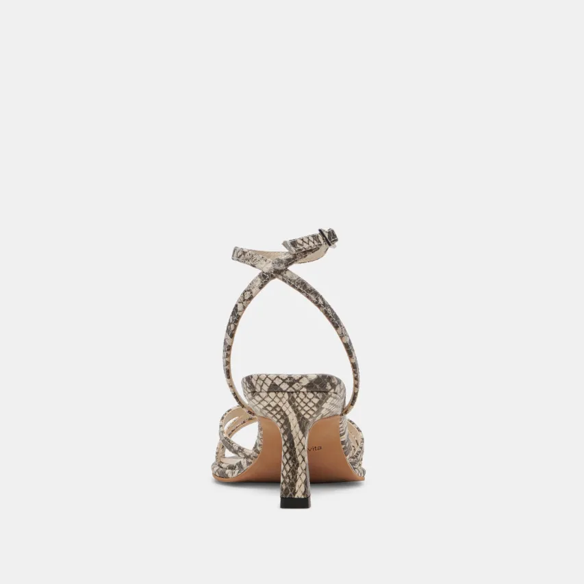 MANJI HEELS BLACK WHITE EMBOSSED SNAKE^Dolce Vita Online