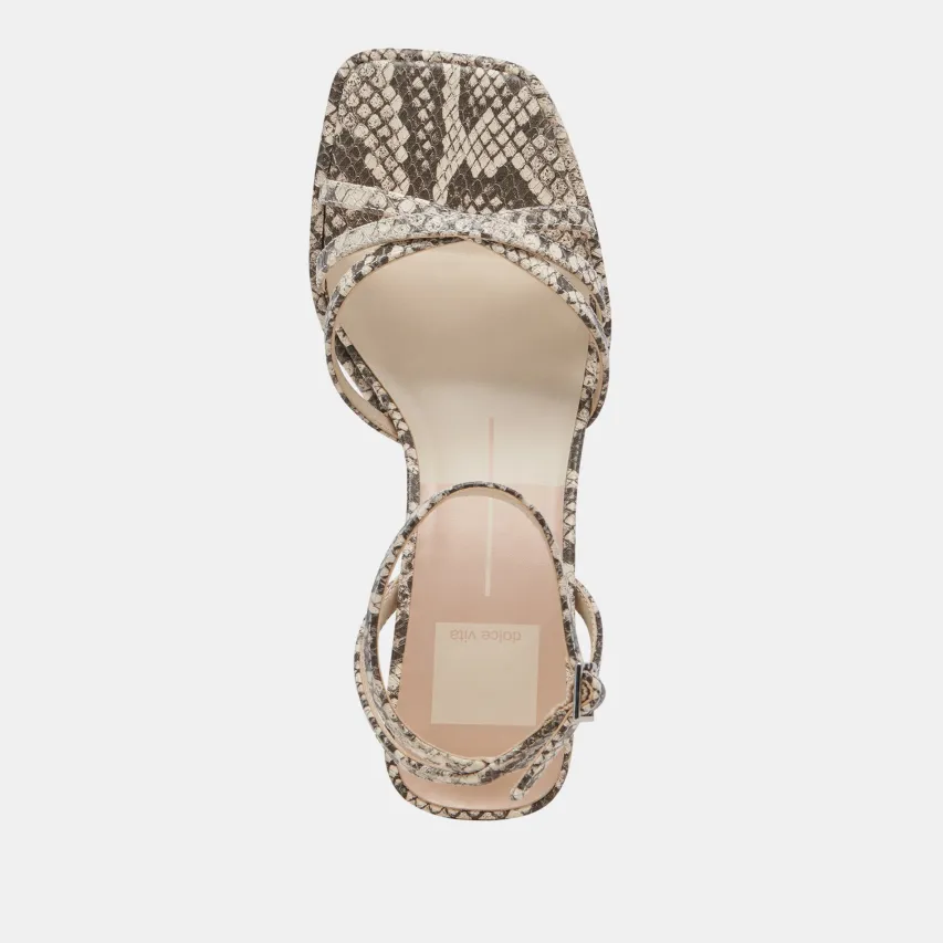 MANJI HEELS BLACK WHITE EMBOSSED SNAKE^Dolce Vita Online
