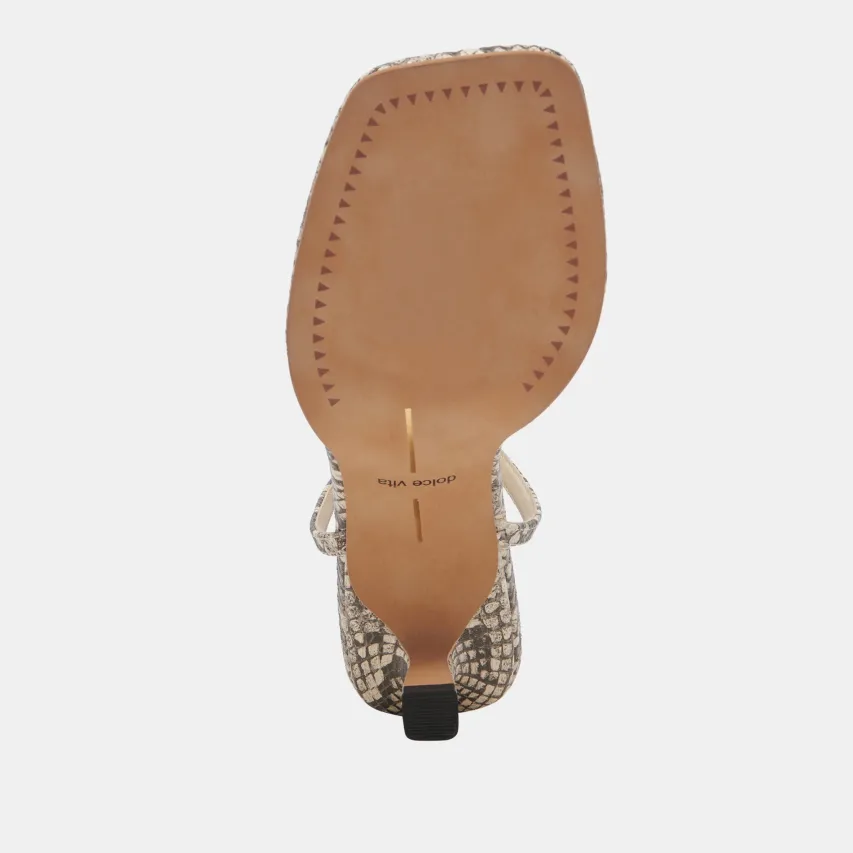 MANJI HEELS BLACK WHITE EMBOSSED SNAKE^Dolce Vita Online