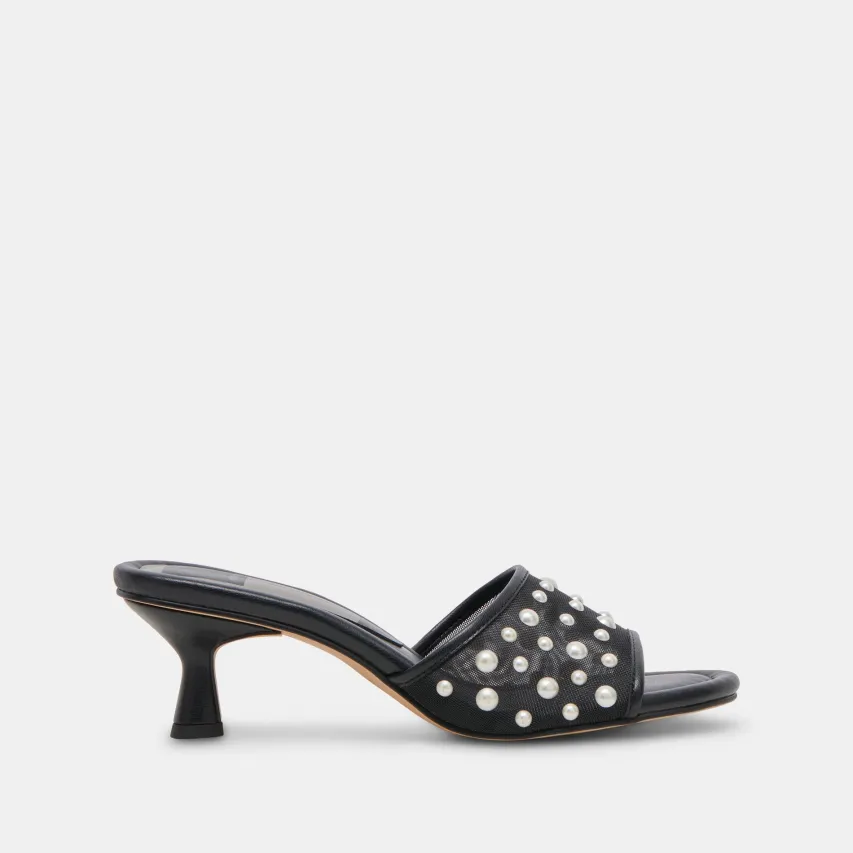 MEEZA PEARL HEELS ONYX MESH^Dolce Vita Hot