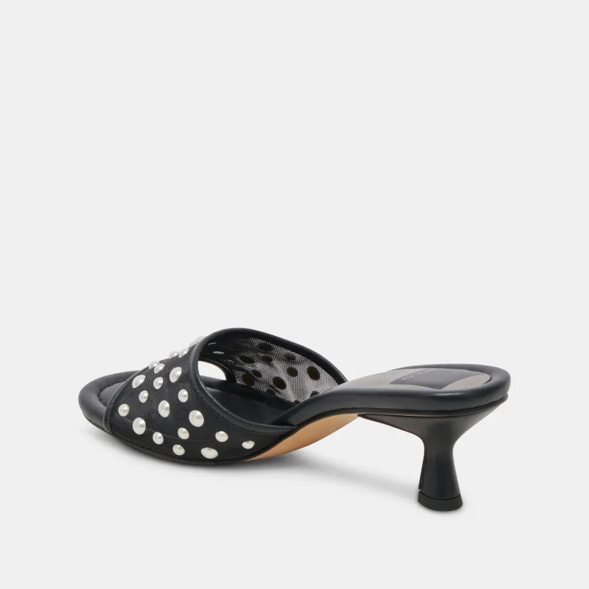 MEEZA PEARL HEELS ONYX MESH^Dolce Vita Hot