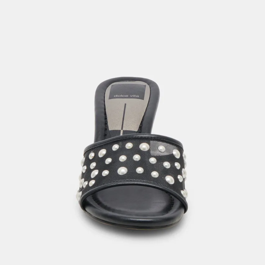MEEZA PEARL HEELS ONYX MESH^Dolce Vita Hot