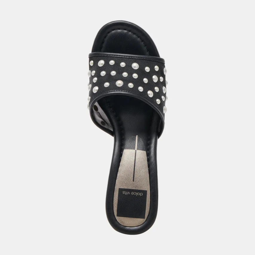 MEEZA PEARL HEELS ONYX MESH^Dolce Vita Hot
