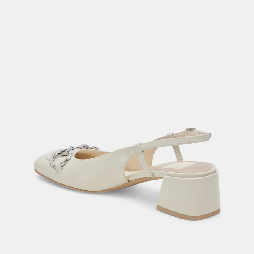 MELLI HEELS IVORY CRINKLE PATENT^Dolce Vita Online