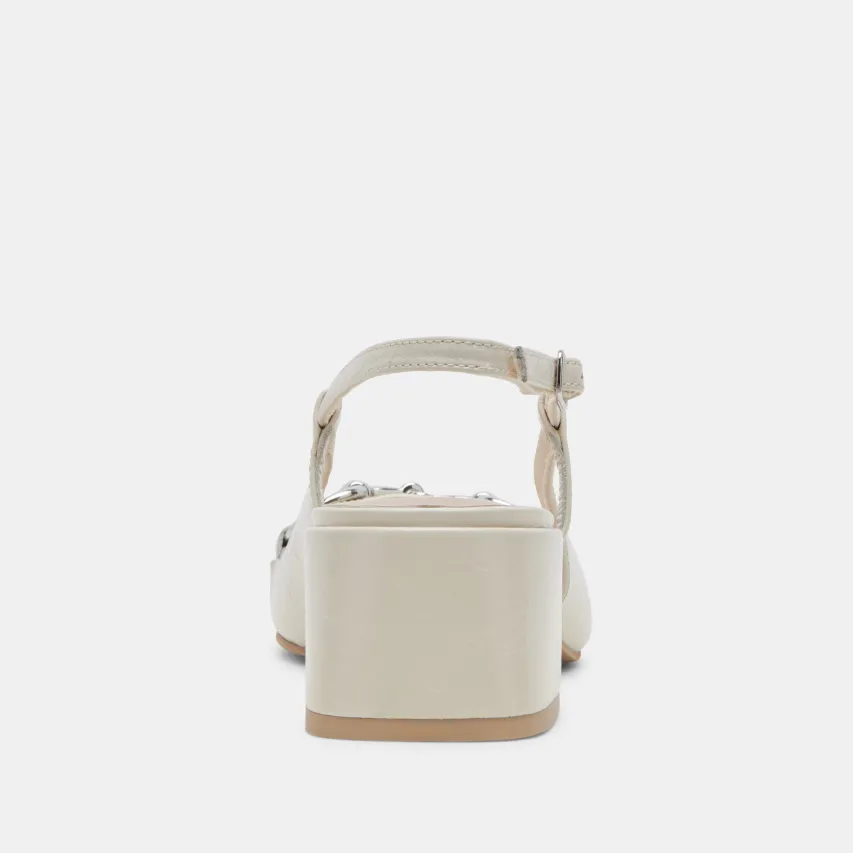 MELLI HEELS IVORY CRINKLE PATENT^Dolce Vita Online