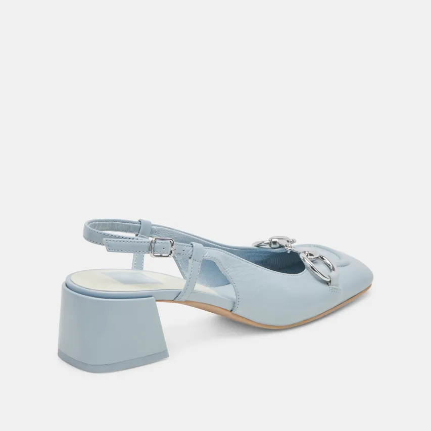MELLI HEELS SKY BLUE CRINKLE PATENT^Dolce Vita New