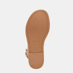 MERYL SANDALS GREY WHITE EMBOSSED LEATHER^Dolce Vita Clearance