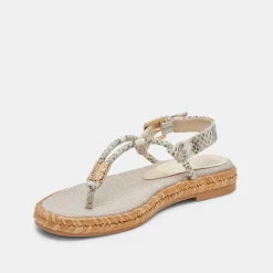 MERYL SANDALS GREY WHITE EMBOSSED LEATHER^Dolce Vita Clearance
