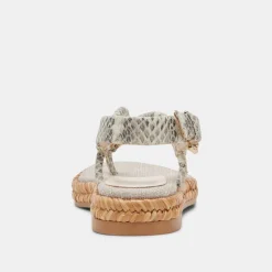MERYL SANDALS GREY WHITE EMBOSSED LEATHER^Dolce Vita Clearance